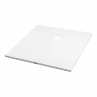 Cagliari | cădiță de duș pătrată White, din SMC, 80x80x2,6 cm, cu sifon