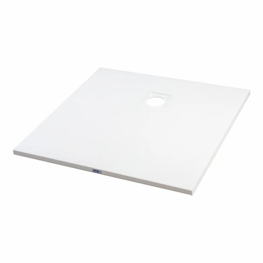 Cagliari | cădiță de duș pătrată White, din SMC, 80x80x2,6 cm, cu sifon