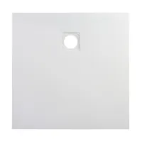 Cagliari | cădiță de duș pătrată White, din SMC, 80x80x2,6 cm, cu sifon