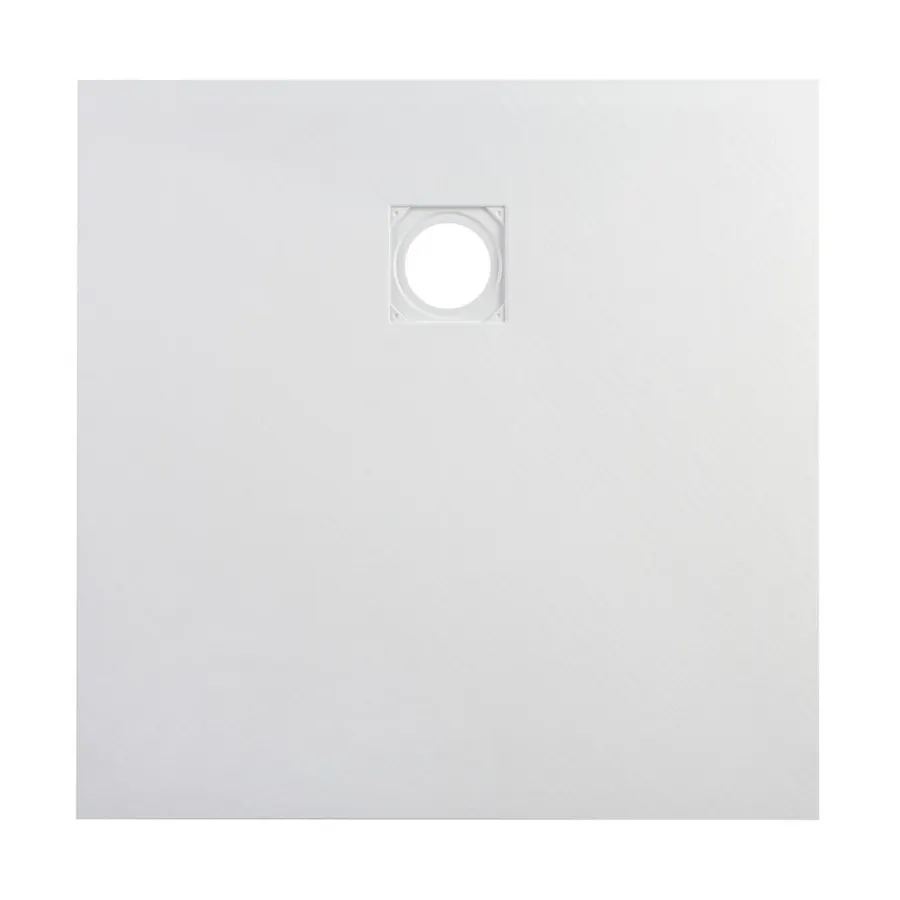 Cagliari | cădiță de duș pătrată White, din SMC, 80x80x2,6 cm, cu sifon