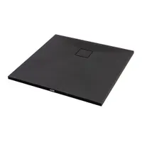 Cagliari | cădiță de duș pătrată Black, din SMC, 90x90x2,6 cm, cu sifon