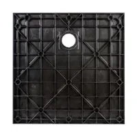 Cagliari | cădiță de duș pătrată Black, din SMC, 90x90x2,6 cm, cu sifon