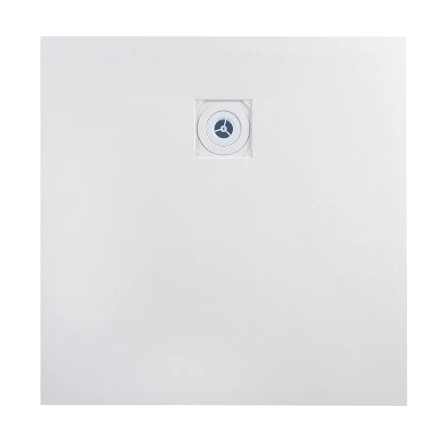 Cagliari | cădiță de duș pătrată White 90x90x2,6 cm, SMC, cu sifon