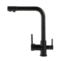 Portland | baterie pentru bucătărie Black cu 3 căi, pentru sistem de filtrare a apei