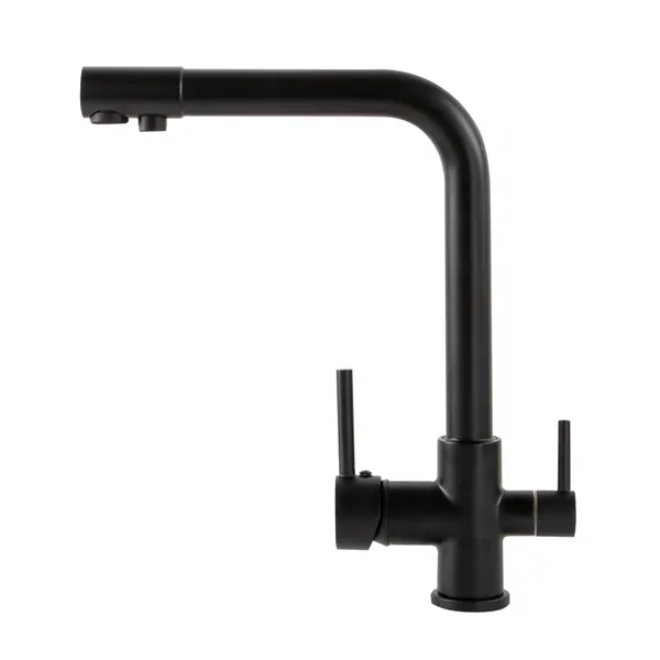 Portland | baterie pentru bucătărie Black cu 3 căi, pentru sistem de filtrare a apei