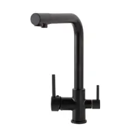 Portland | baterie pentru bucătărie Black cu 3 căi, pentru sistem de filtrare a apei