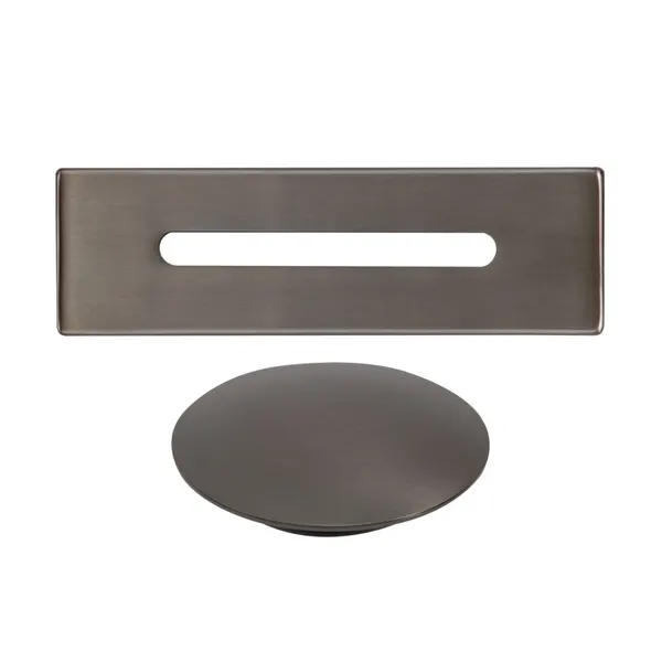 Oțel | set capace preaplin și scurgere pentru cadă freestanding, gun gray