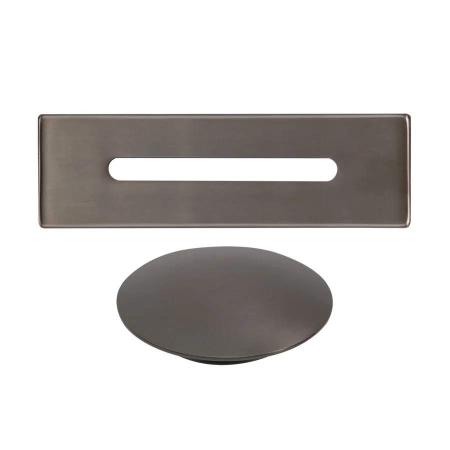 Oțel | set capace preaplin și scurgere pentru cadă freestanding, gun gray