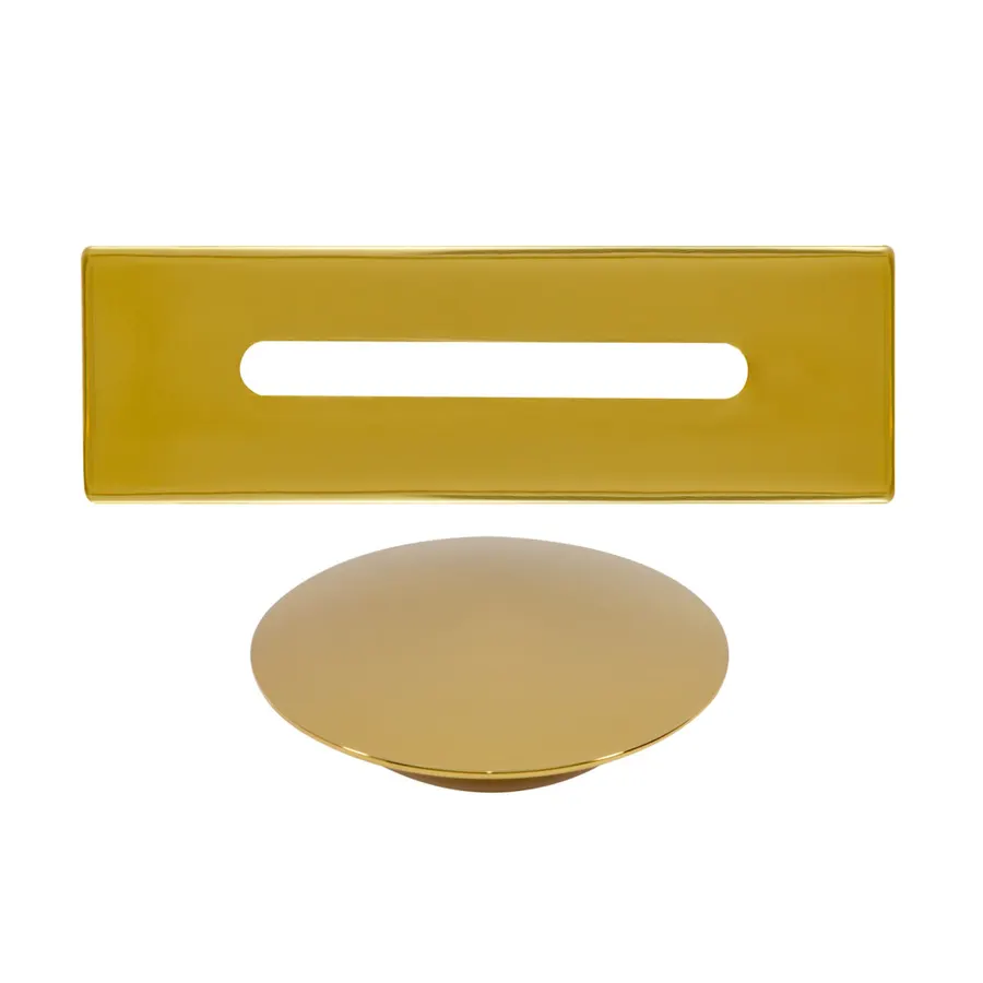 Oțel | set capace preaplin și scurgere pentru cadă freestanding, gold
