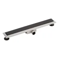 Granada | rigolă de duș cu sticlă neagră, 60 cm