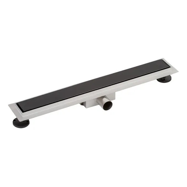 Granada | rigolă de duș cu sticlă neagră, 60 cm