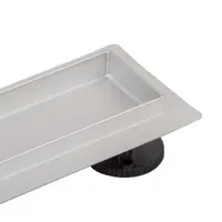 Granada | rigolă de duș cu sticlă neagră, 60 cm