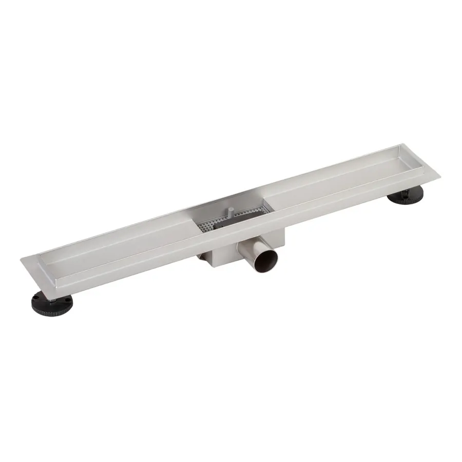 Granada | rigolă de duș cu sticlă neagră, 70 cm
