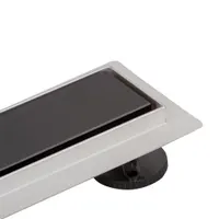 Granada | rigolă de duș cu sticlă neagră, 70 cm