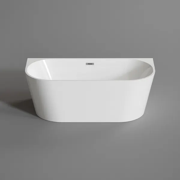 LANA | cadă de baie semi-freestanding, lângă perete, albă, 160x80x58 cm