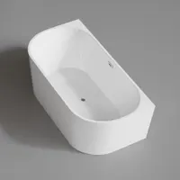 LANA | cadă de baie semi-freestanding, pentru montaj lângă perete, albă, 170x75x58 cm