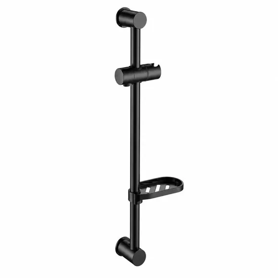 Larissza | bară de duș Black din ABS, cu savonieră