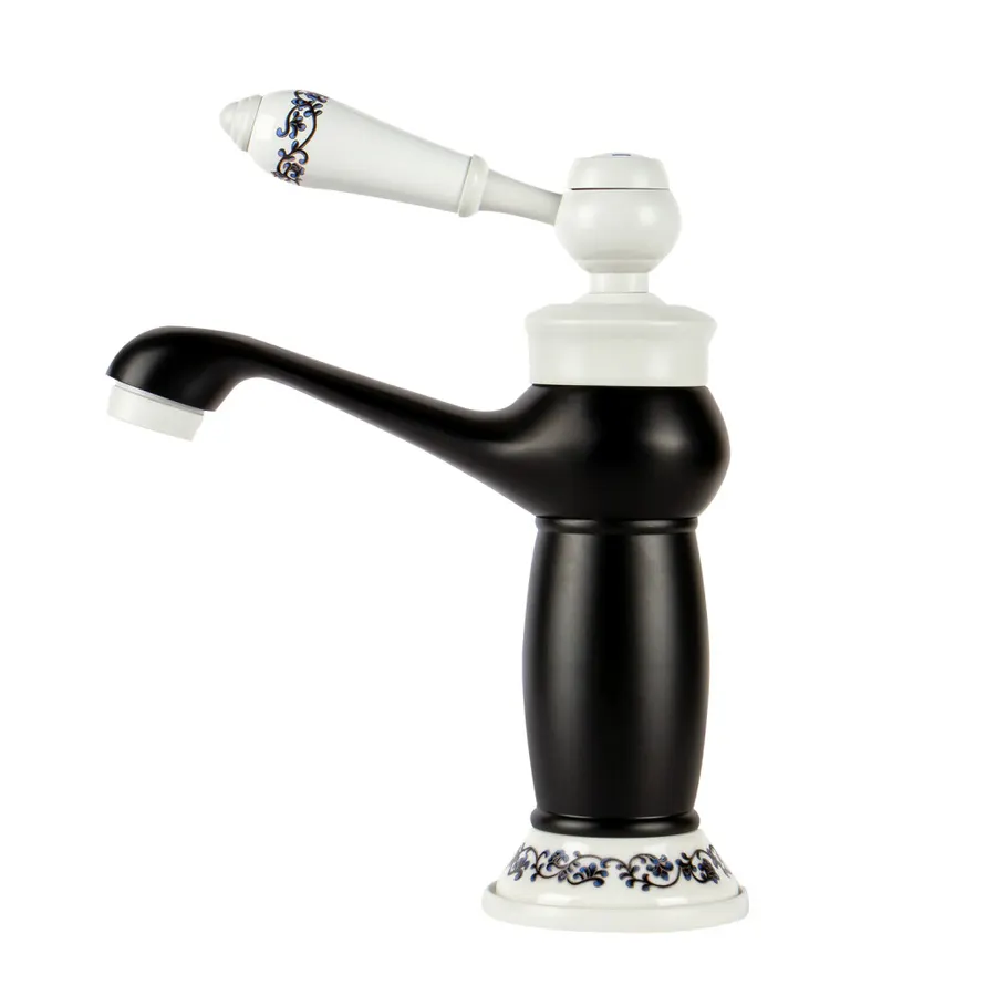 Izmir | baterie retro pentru lavoar Black & White