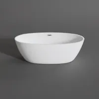 OVAL | cadă de baie freestanding, albă, 155x80x58 cm