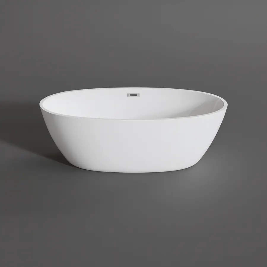 OVAL | cadă de baie freestanding, albă, 155x80x58 cm