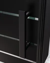 Madeira | ușă de duș batantă Black Pattern 90, 190cm, 6mm, NANO