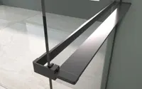 Rochelle | raft de duș și suport prosoape Black pentru perete de duș, 140 cm