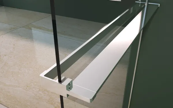 Rochelle | raft de duș și suport prosoape Chrome pentru perete de duș, 140 cm