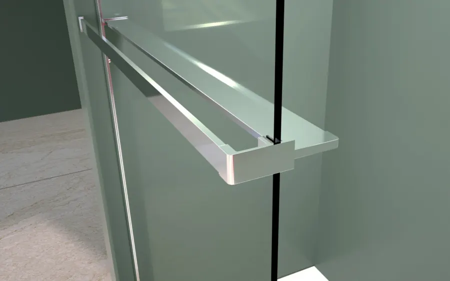 Rochelle | raft de duș și suport prosoape Chrome pentru perete de duș, 140 cm