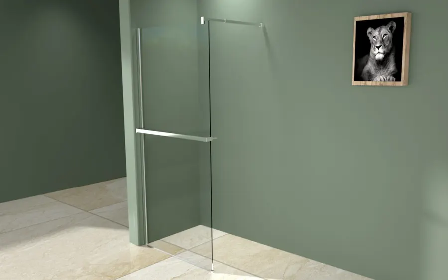 Rochelle | raft de duș și suport prosoape Chrome pentru perete de duș, 140 cm