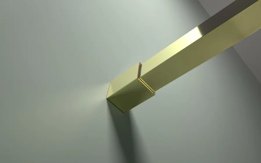 Rochelle | raft de duș și suport prosoape Gold pentru perete de duș, 140 cm
