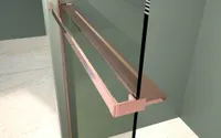 Rochelle | raft de duș și suport prosoape Rose Gold pentru perete de duș, 140 cm
