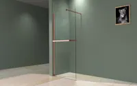 Rochelle | raft de duș și suport prosoape Rose Gold pentru perete de duș, 80 cm