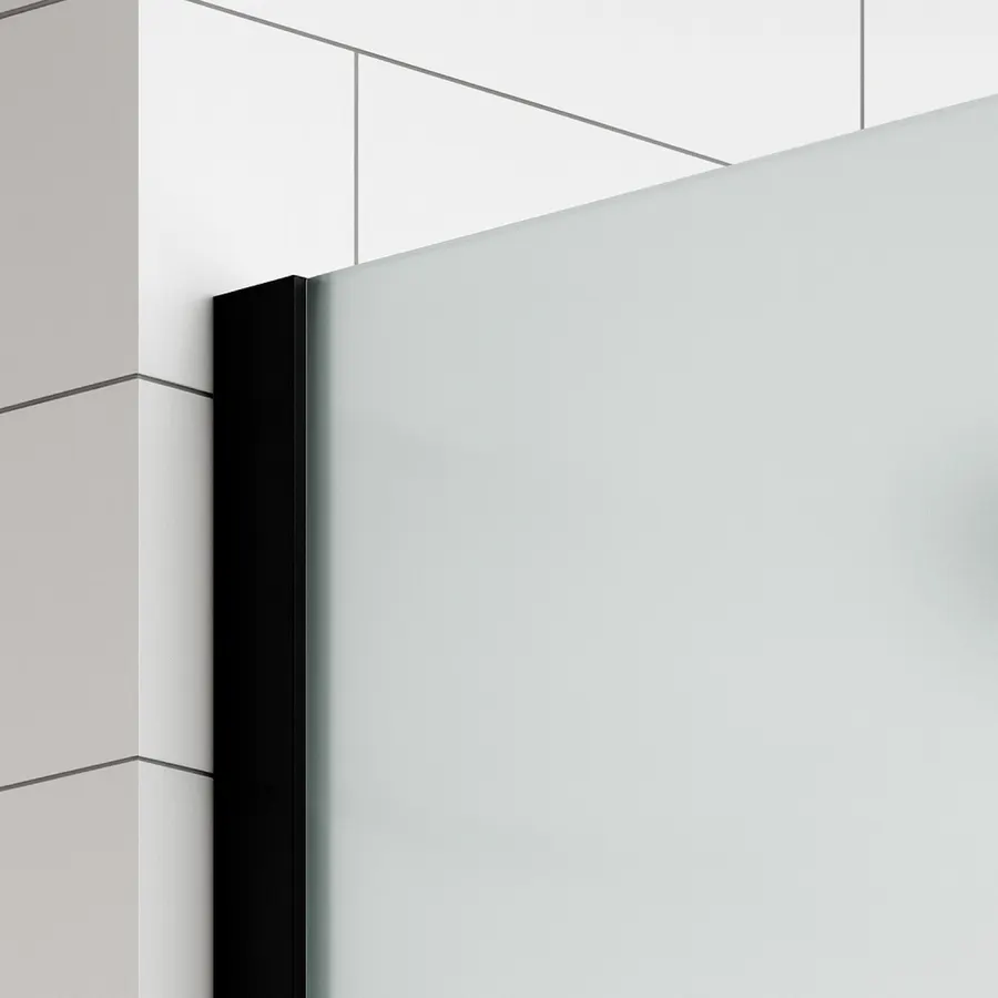 Walk-in | perete de duș Black, cu sticlă mată satinată 140, 200cm, 8mm, NANO