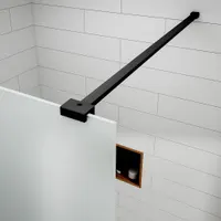 Walk-in | perete de duș Black, cu sticlă mată, satinată 80, 200cm, 8mm, NANO