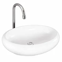 MERANO | Lavoar pe blat, ceramică, alb, oval