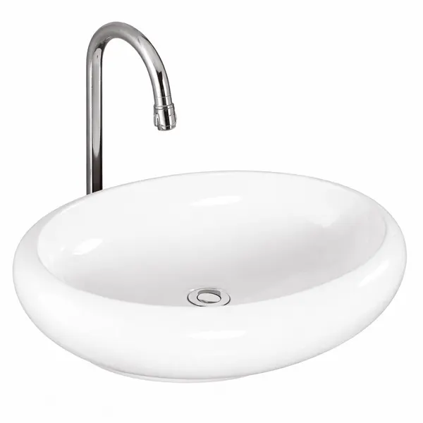 MERANO | Lavoar pe blat, ceramică, alb, oval
