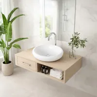 MERANO | Lavoar pe blat, ceramică, alb, oval