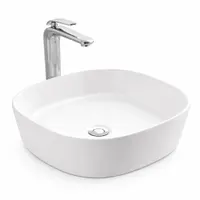 BERGAMO SLIM | Lavoar pe blat, ceramică, alb, rotunjit