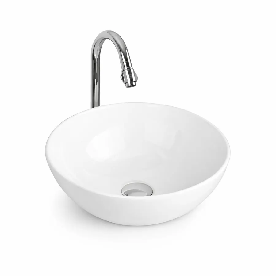 PARMA | Lavoar pe blat, ceramică, alb, rotund