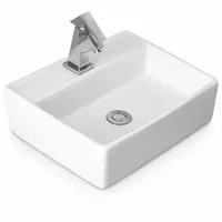 LINZ | Lavoar pe blat, ceramică, alb, dreptunghiular