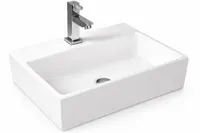 LEER | Lavoar pe blat, ceramică, alb, dreptunghiular