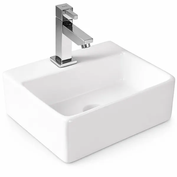 LAGE | Lavoar pe blat, ceramică, alb, dreptunghiular