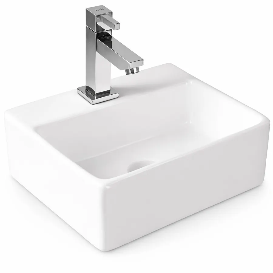 LAGE | Lavoar pe blat, ceramică, alb, dreptunghiular
