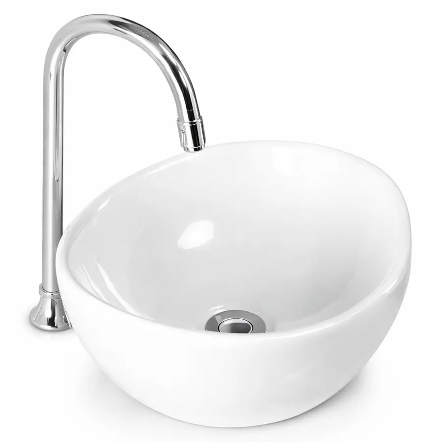 ASTI | Lavoar adânc pe blat, ceramică, alb, rotund
