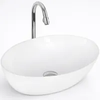MONACO | Lavoar pe blat, ceramică, alb, oval