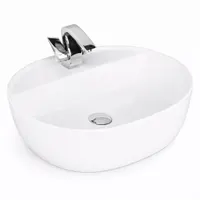 MONTERO 50 | Lavoar pe blat, ceramică, alb, rotunjit