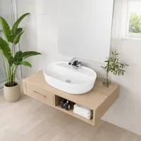 MONTERO 60 | Lavoar pe blat, ceramică, alb, rotunjit