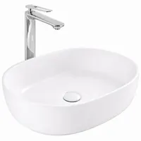 LIGNANO | Lavoar pe blat, ceramică, alb, oval