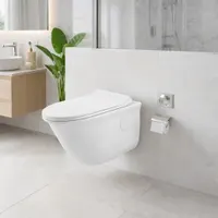 FRANKFURT | vas WC suspendat, cu spălare directă, cu capac WC slim, ceramică, alb