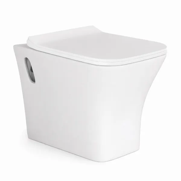 OSLO | vas WC suspendat, cu spălare directă, cu capac WC slim, ceramică, alb